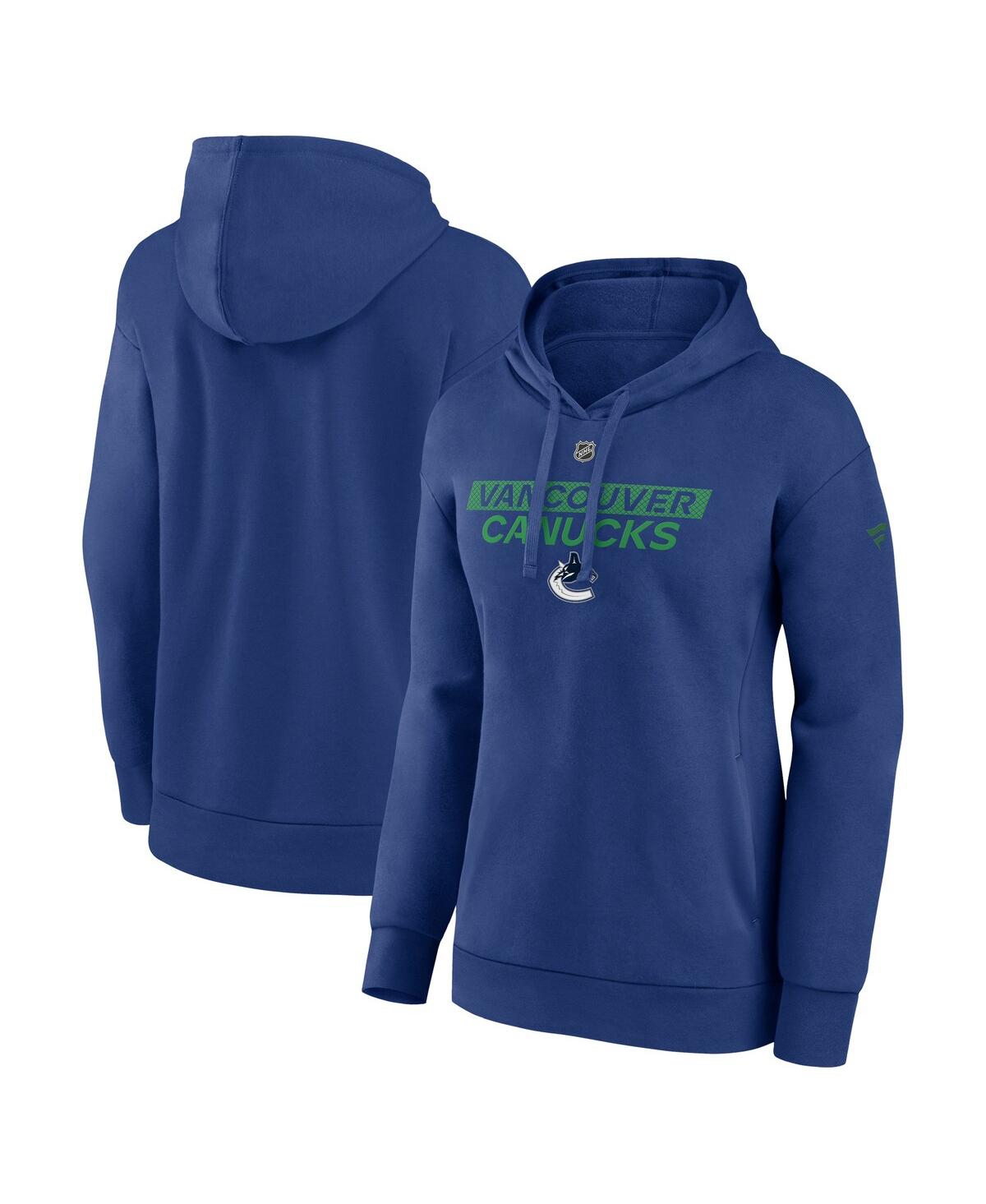 Fanatics Women's Blue Vancouver Canucks Authentic Pro Core Primary Fleece Pullover Hoodie In Blue