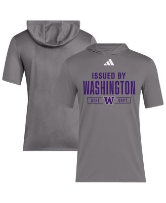 adidas - Men's Gray Washington Huskies 2025 AREOREADY Sideline Training Hooded T-Shirt