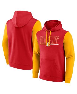 Logo Athletic - Men's Red Calgary Flames Deliver Fleece Pullover Hoodie
