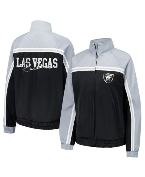 Женская куртка G-III 4Her by Carl Banks Black Las Vegas Raiders Post Game Full-Zip Track