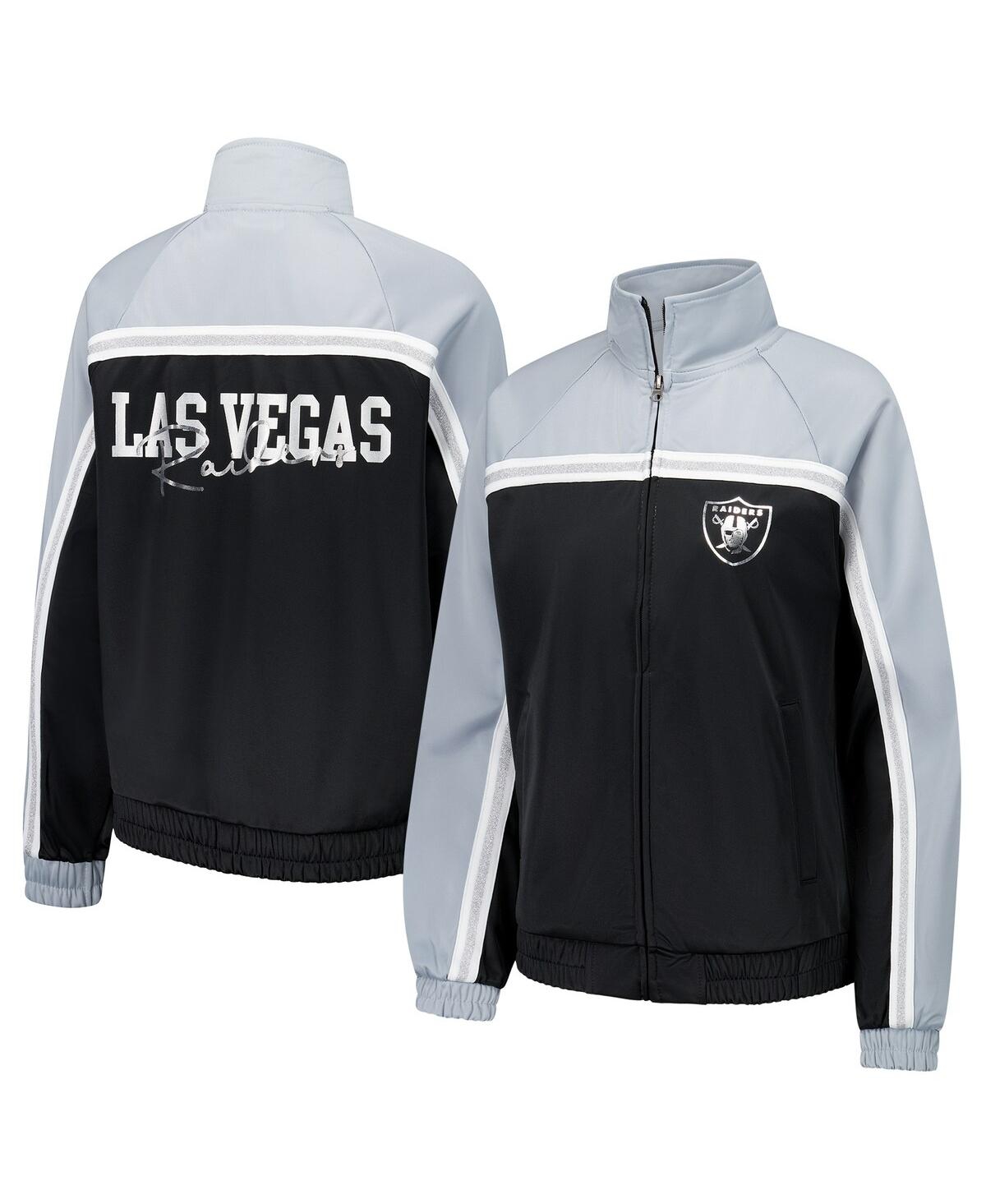 G-iii 4her By Carl Banks Women's Black Las Vegas Raiders Post Game Full-zip Track Jacket In Black