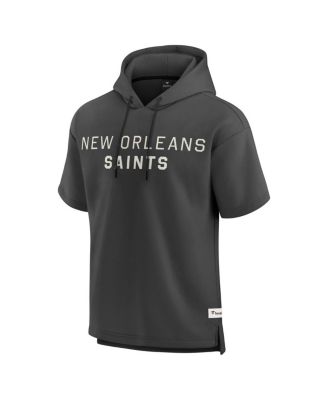 Men's Charcoal New Orleans Saints Elements Future Ground Lettering Short Sleeve Pullover Hoodie