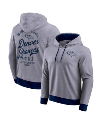 Fanatics - Men's Navy Denver Broncos Tonal Knit Pullover Hoodie