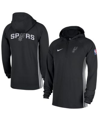 Nike - Men's Black San Antonio Spurs Authentic On Court Zone Quarter-Zip Dri-FIT Hoodie Jacket