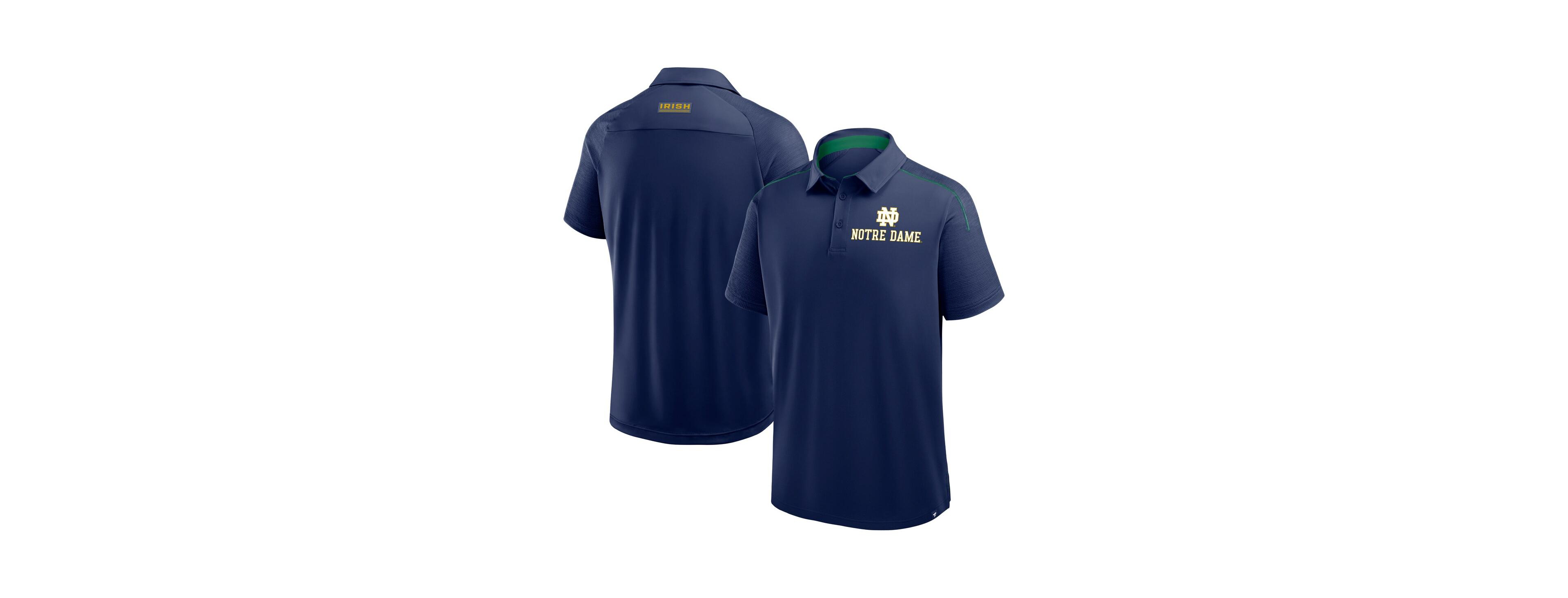 Fanatics Men's Navy Notre Dame Fighting Irish Take the Lead Defender Raglan Polo Shirt