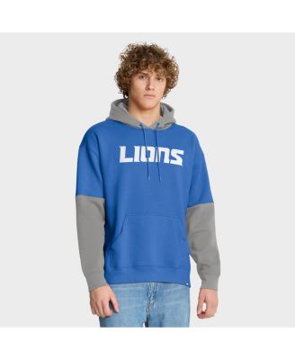 Men's Blue Detroit Lions Helmet Pullover Hoodie