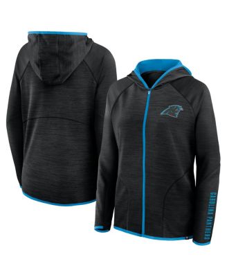 Fanatics - Women's Black Carolina Panthers Redzone End Around Pass Raglan Full-Zip Hoodie