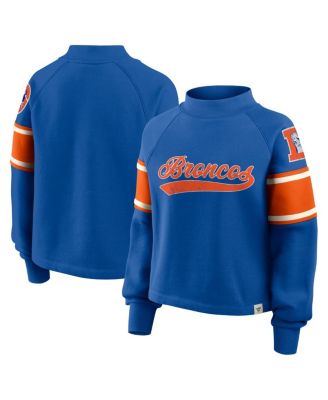Fanatics - Women's Royal Denver Broncos Oversized Hometown Toss Sweep Mock Neck Pullover