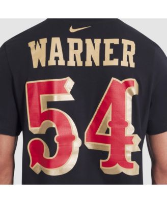 Men's Fred Warner Black San Francisco 49ers 2025 Rivalries Collection Player Name Number T-Shirt
