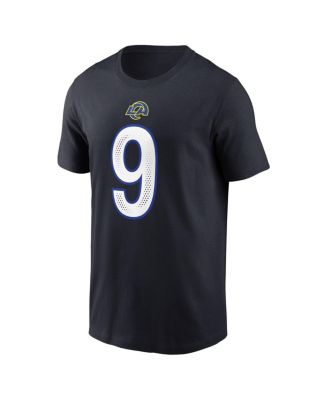 Men's Matthew Stafford Midnight Blue Los Angeles Rams 2025 Rivalries Collection Player Name Number T-Shirt