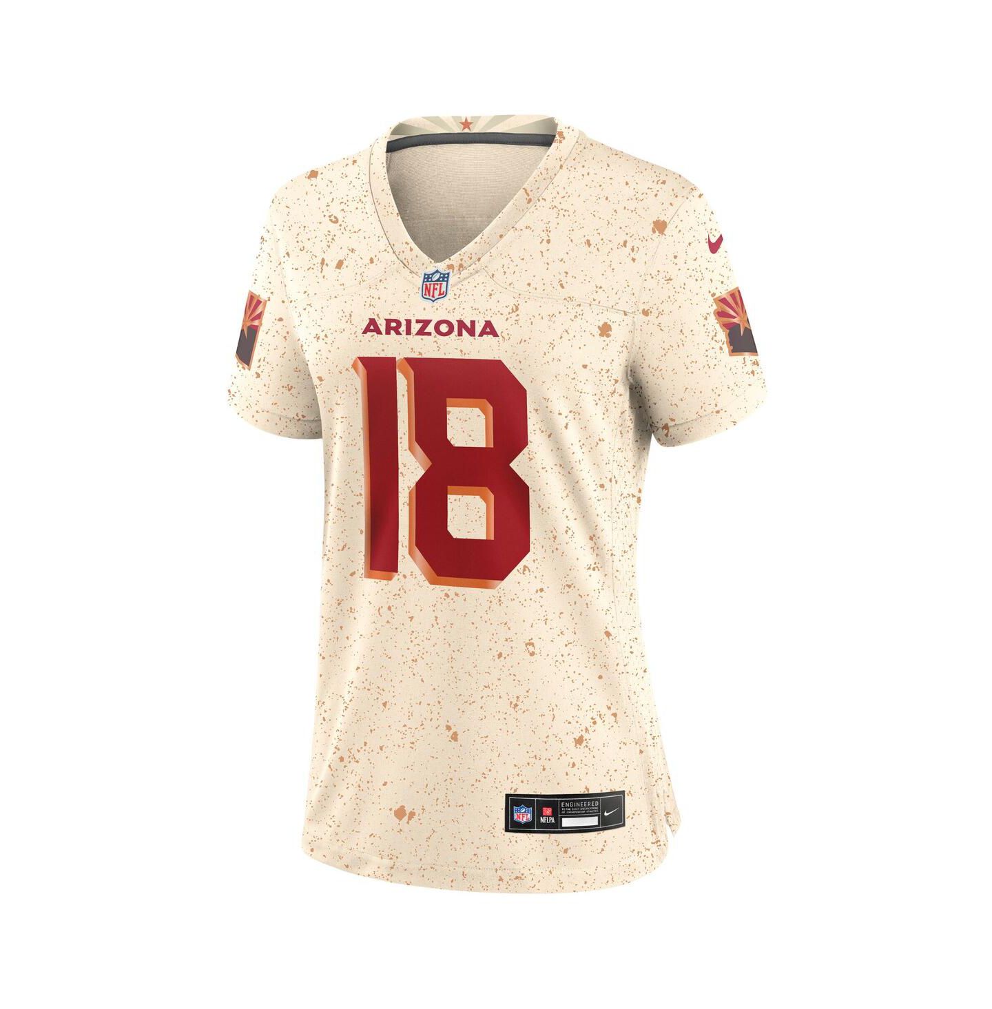 Женский топ Nike Marvin Harrison Jr. Natural Arizona Cardinals 2025 Rivalries Collection Game Jersey — фото 3
