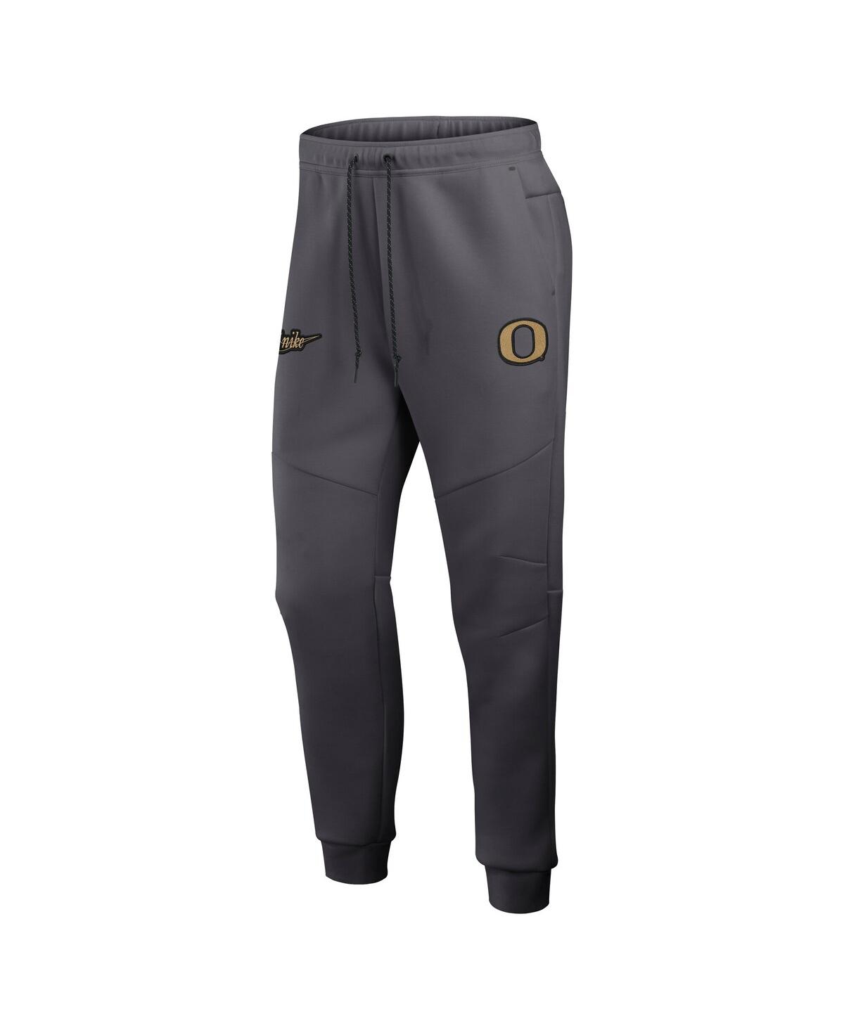 Nike Men's Anthracite Oregon Ducks Shoe Duck Tech Fleece Jogger Pants In Gray