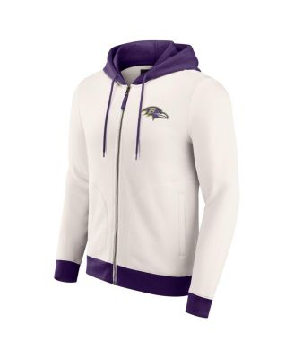 Darius Rucker Collection by Men's Cream Baltimore Ravens Distressed Graphics Full-Zip Hoodie