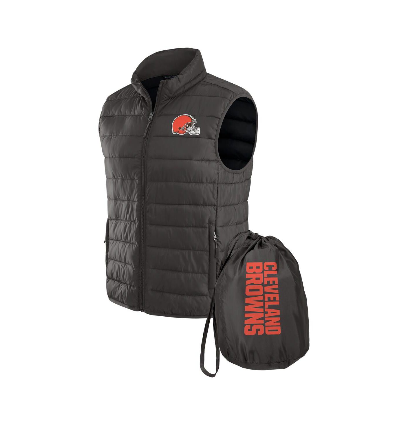 Мужской жилет Fanatics Darius Rucker Collection by x NFL Black Cleveland Browns Packable Full-Zip Vest with Travel Bag — фото 1