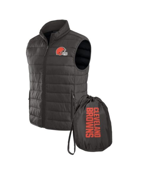 Мужской жилет Fanatics Darius Rucker Collection by x NFL Black Cleveland Browns Packable Full-Zip Vest with Travel Bag