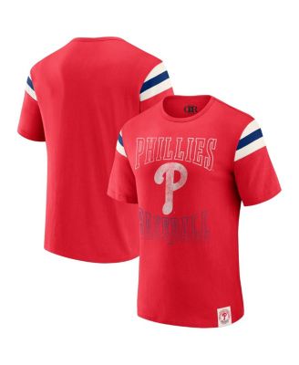 Fanatics - Men's Darius Rucker Collection by Red Philadelphia Phillies Distressed Sleeve Stripe T-Shirt