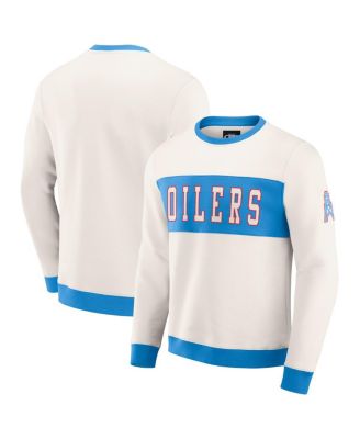 Fanatics - Men's Cream Tennessee Titans Colorblock Crewneck Sweatshirt