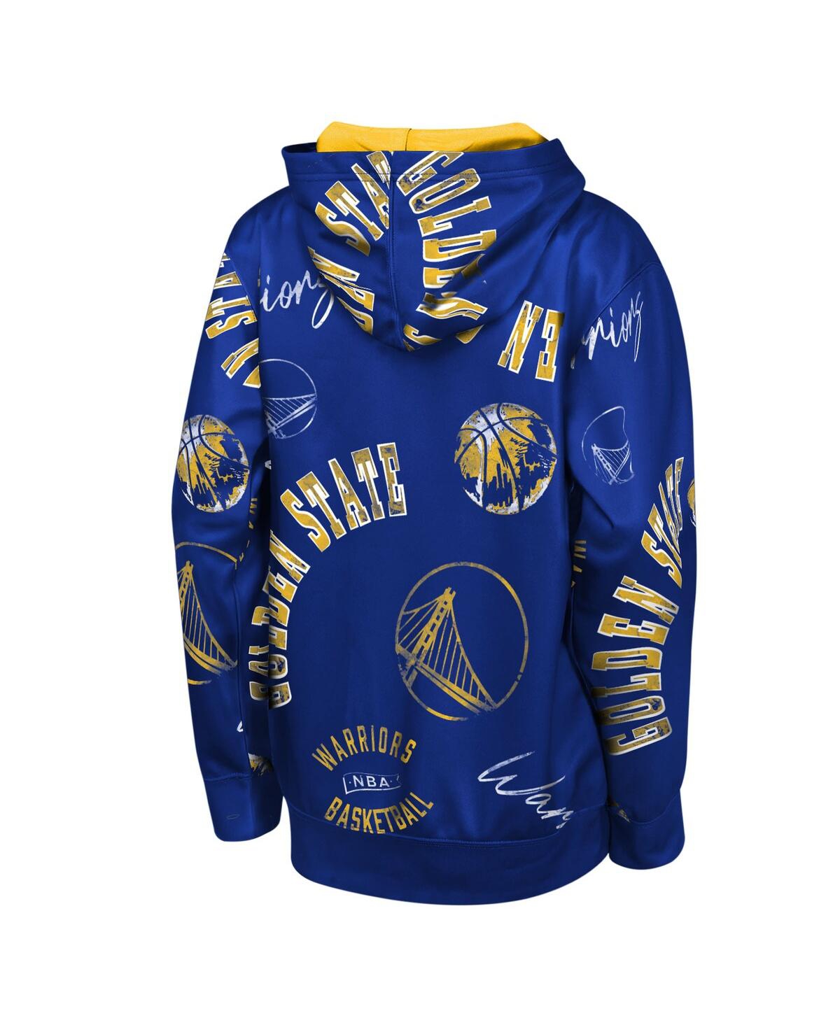 Outerstuff Big Boys And Girls Royal Golden State Warriors Moving Violation Hoodie In Blue