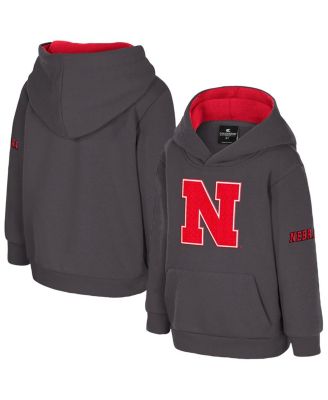 Colosseum - Toddler Charcoal Nebraska Huskers Big Logo Volume Fleece Pullover Hoodie