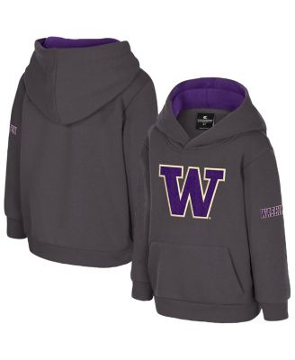 Colosseum - Toddler Charcoal Washington Huskies Big Logo Volume Fleece Pullover Hoodie