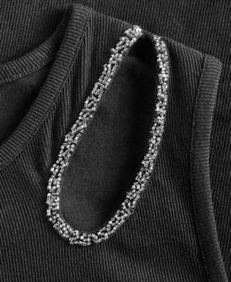 Women's Embellished Cutout Sleeveless Top, Macy's Exclusive