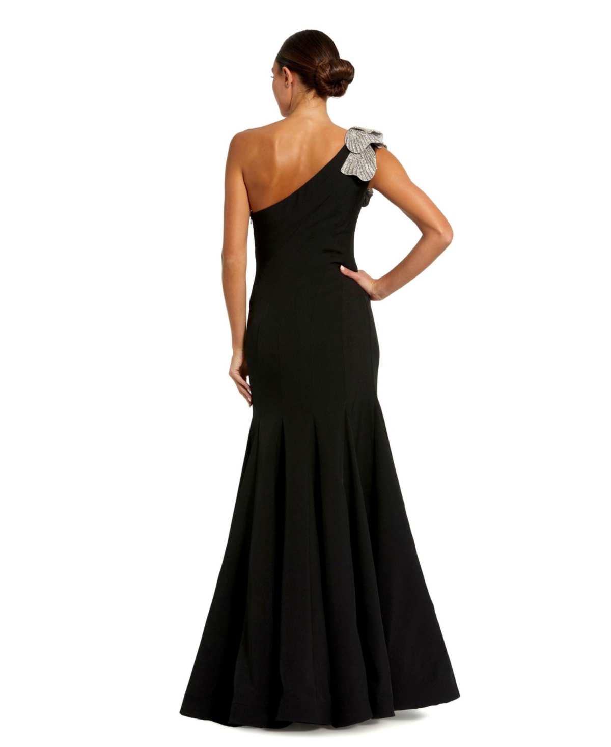 Mac Duggal Women's Crepe One Shoulder Gown With Flower