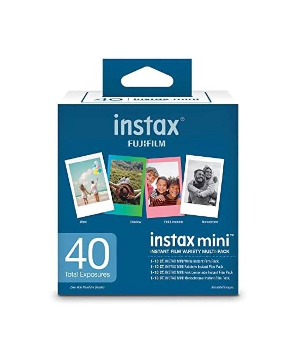Fujifilm Instax Mini Instant Film Variety Value Pack, 40 Exposures, With Slinger Instax Mini Film Photo Album, Smoky White