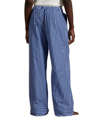 Women's Logo Elastic Mid Rise Striped Sleep Pants
