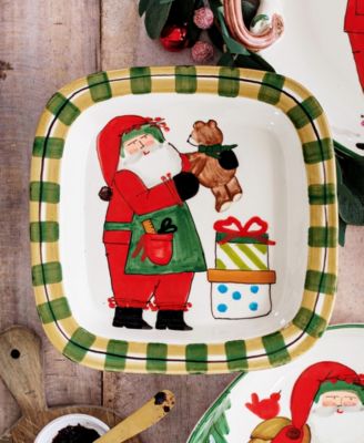 Old St. Nick Small Rimmed Square Platter