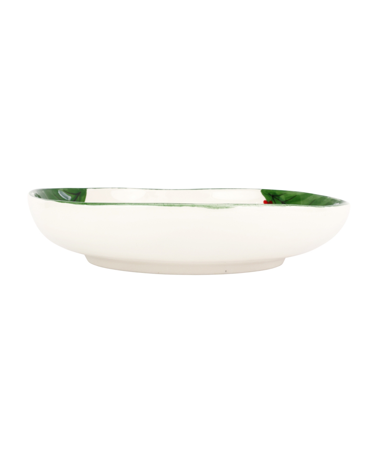 Vietri Old St. Nick Shallow Bowl With Apple Basket In Red