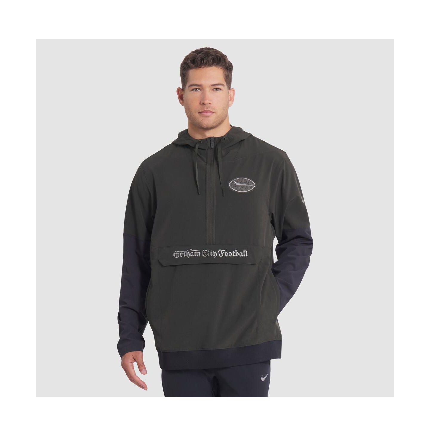 Мужская куртка Nike Gotham Green New York Jets 2025 Rivalries Collection Sideline Anorak Half-Zip Hoodie Jacket — фото 1