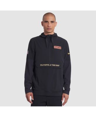 Nike - Men's Black San Francisco 49ers 2025 Rivalries Collection Sideline Anorak Half-Zip Hoodie Jacket