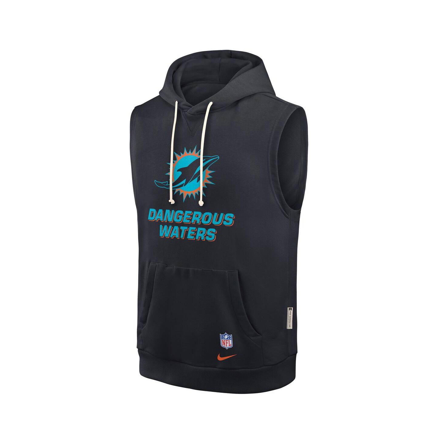 Мужское худи Nike Pitch Blue Miami Dolphins 2025 Rivalries Collection Standard Issue Sideline Dri-FIT Sleeveless — фото 2