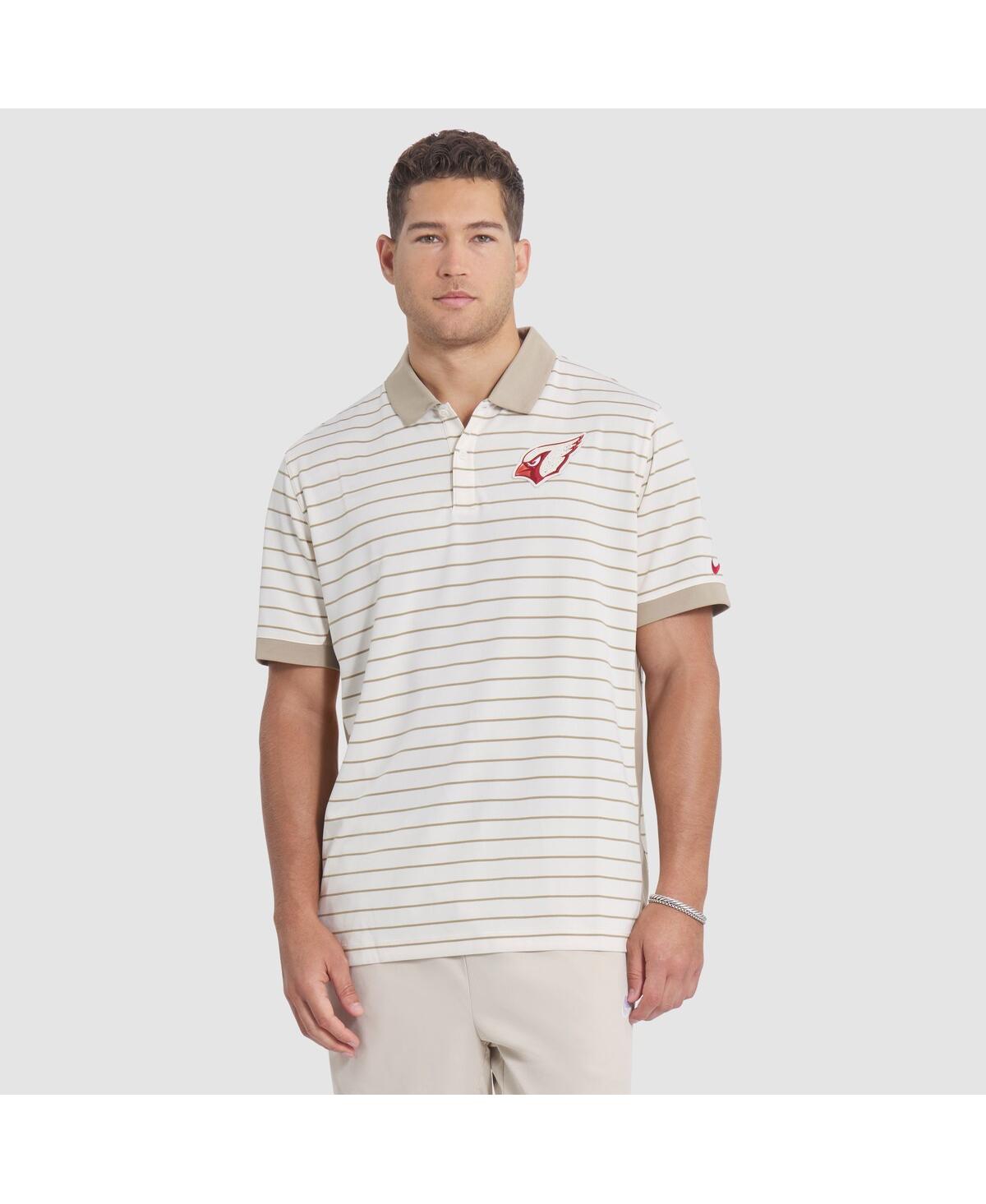 Nike Men's Natural Arizona Cardinals 2025 Rivalries Collection Sideline Victory Striped Dri-fit Polo Shir In Neutral