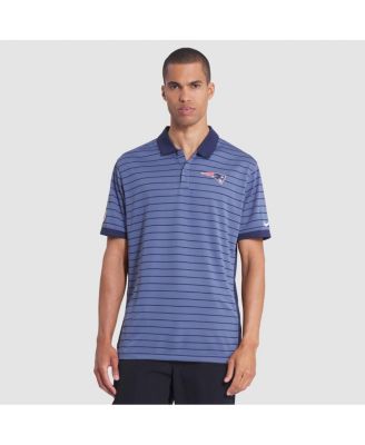 Nike - Men's Storm Blue New England Patriots 2025 Rivalries Collection Sideline Victory Striped Dri-FIT Polo Shirt