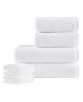 Diagonal Ribbed Cotton 6-Pc. Towel Set