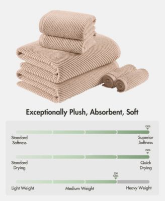 Diagonal Ribbed Cotton 6-Pc. Towel Set