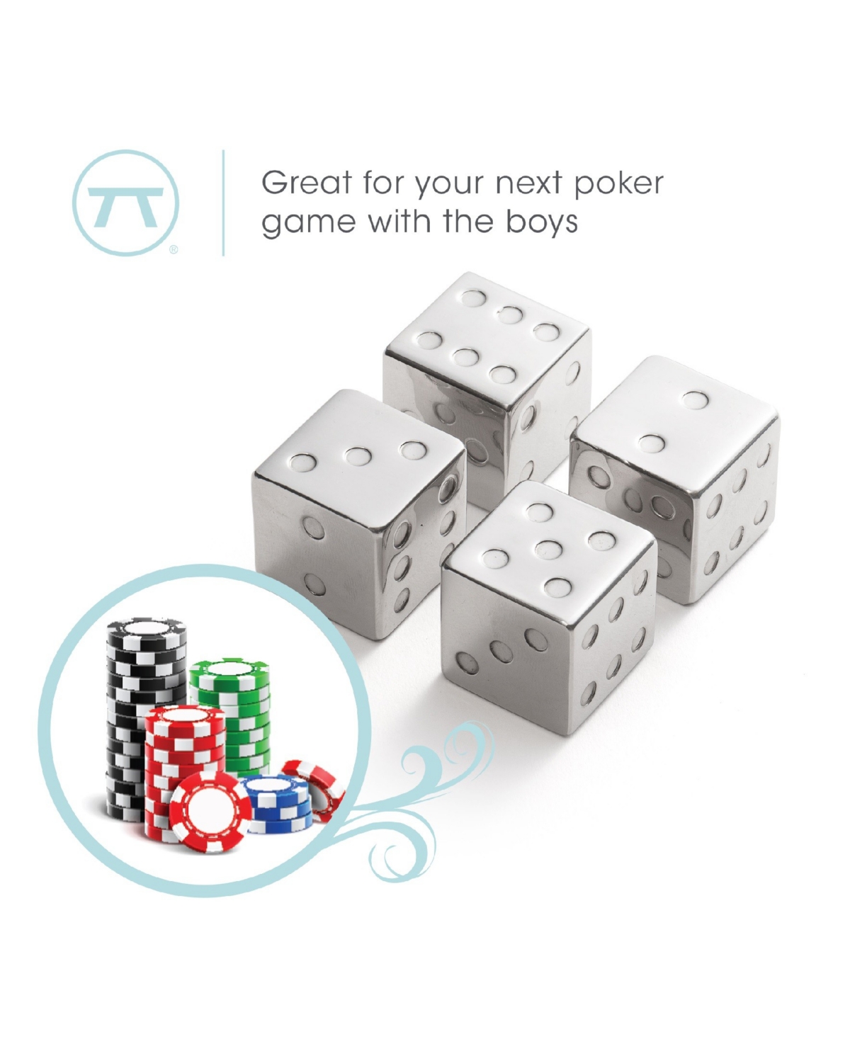 Outset Dice Whiskey Chillers, Set Of 4 In Silver