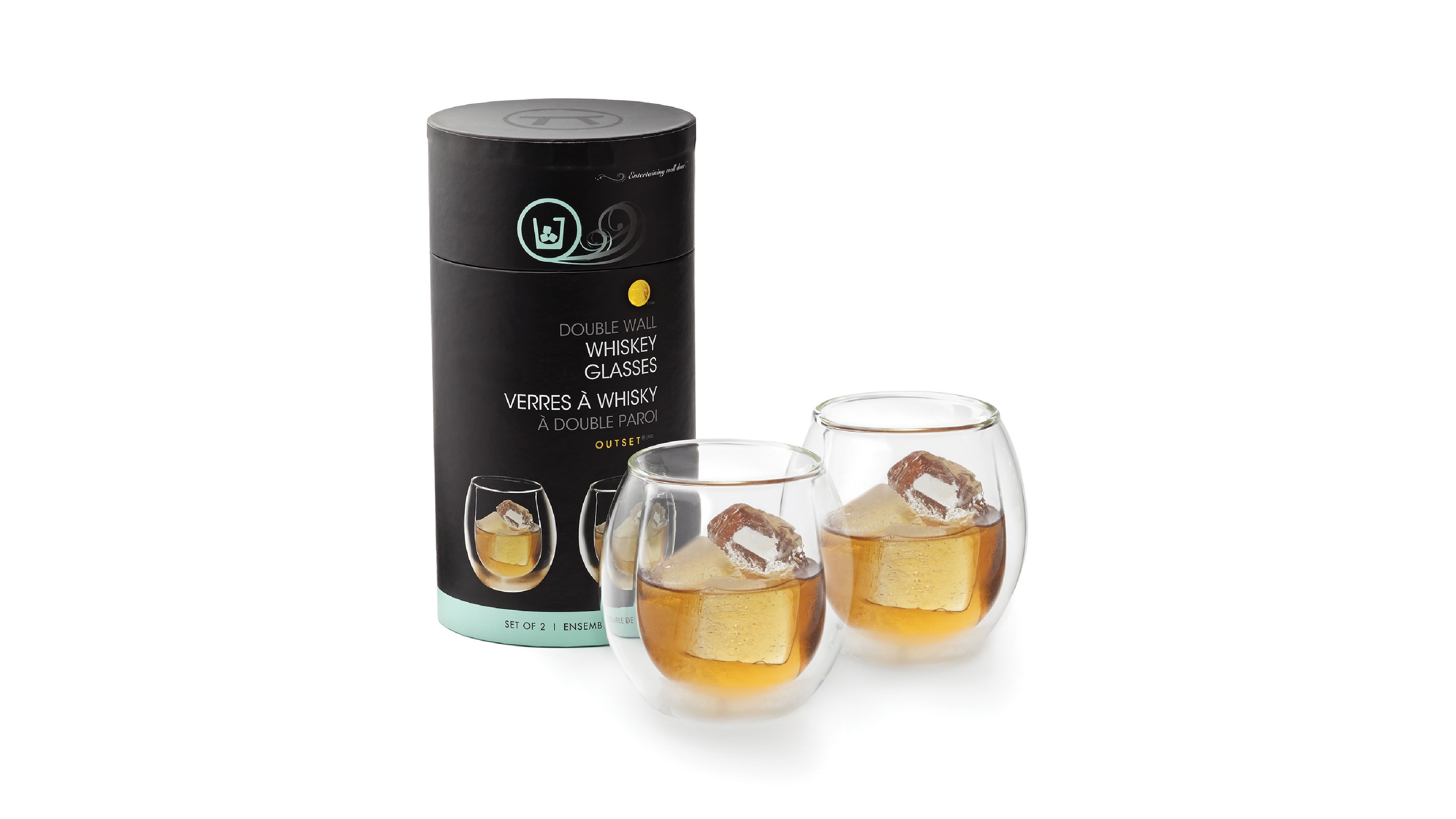 Outset 6 oz. Whiskey Glasses, Set of 2