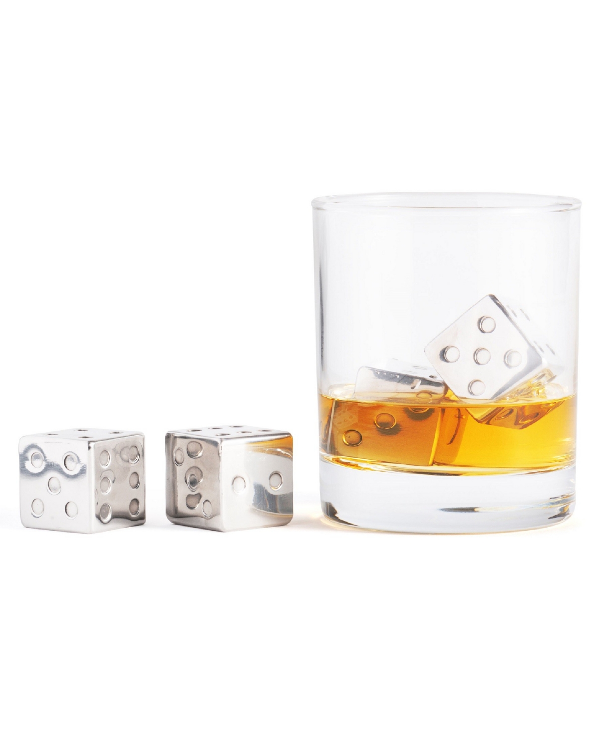 Outset Dice Whiskey Chillers, Set Of 4 In Silver