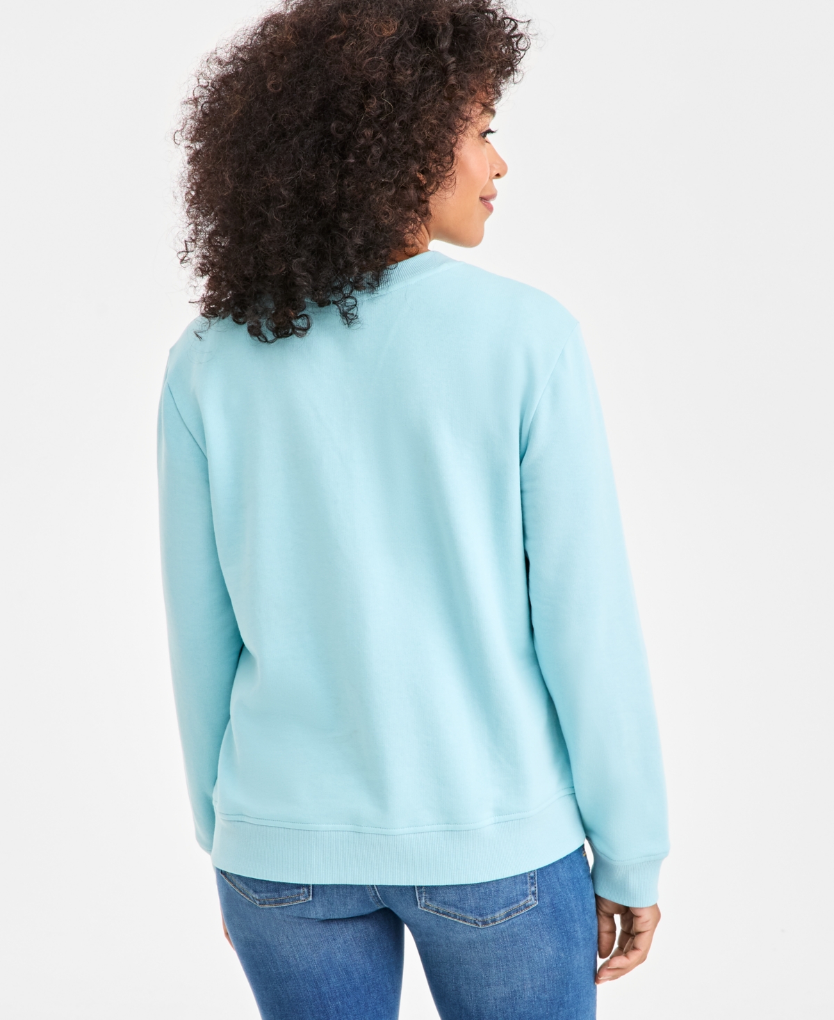 Style & Co Petite Mirror Embellished Crewneck Sweatshirt, Macy's Exclusive In Blue