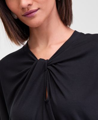 Women's Short Sleeve Keyhole Neckline T-Shirt, Macy's Exclusive