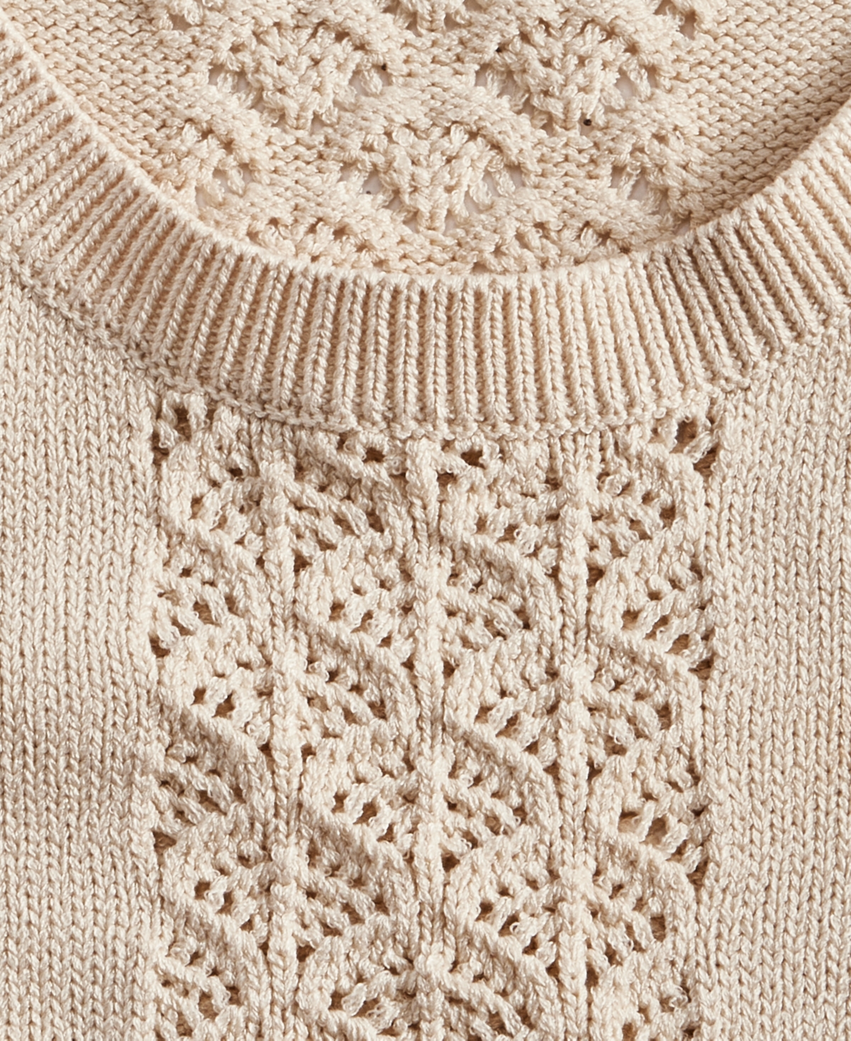 Inc International Concepts Women's Crochet-panel Sweater Vest, Macy's Exclusive In Neutral