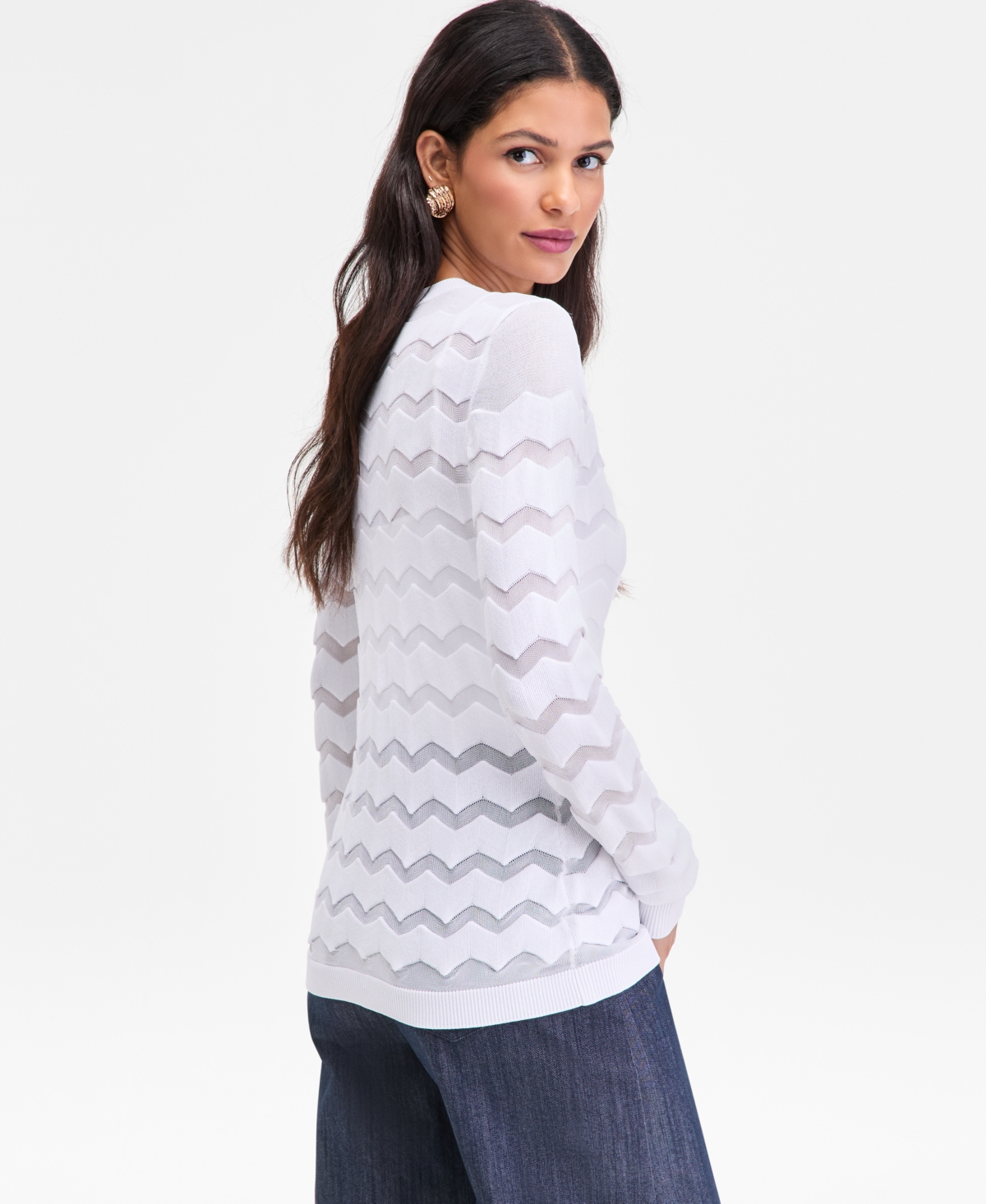 I.n.c. International Concepts Women's Chevron Stitch Cardigan, Macy's Exclusive