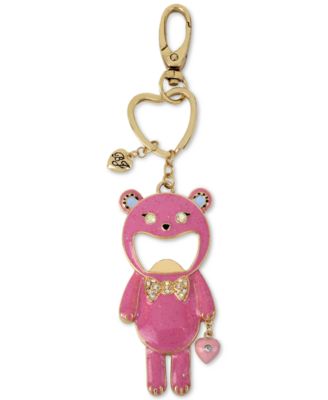 Betsey Johnson - Gold-Tone Pink Bear Bottle Opener Keychain