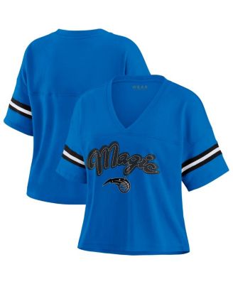 Women's Blue Orlando Magic Color Block Boxy V-Neck T-Shirt