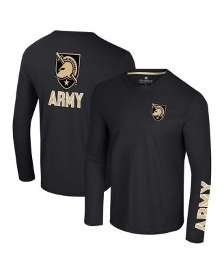 Colosseum - Men's Black Army Black Knights Logo Lockup 3-Hit Active Blend Long Sleeve T-Shirt