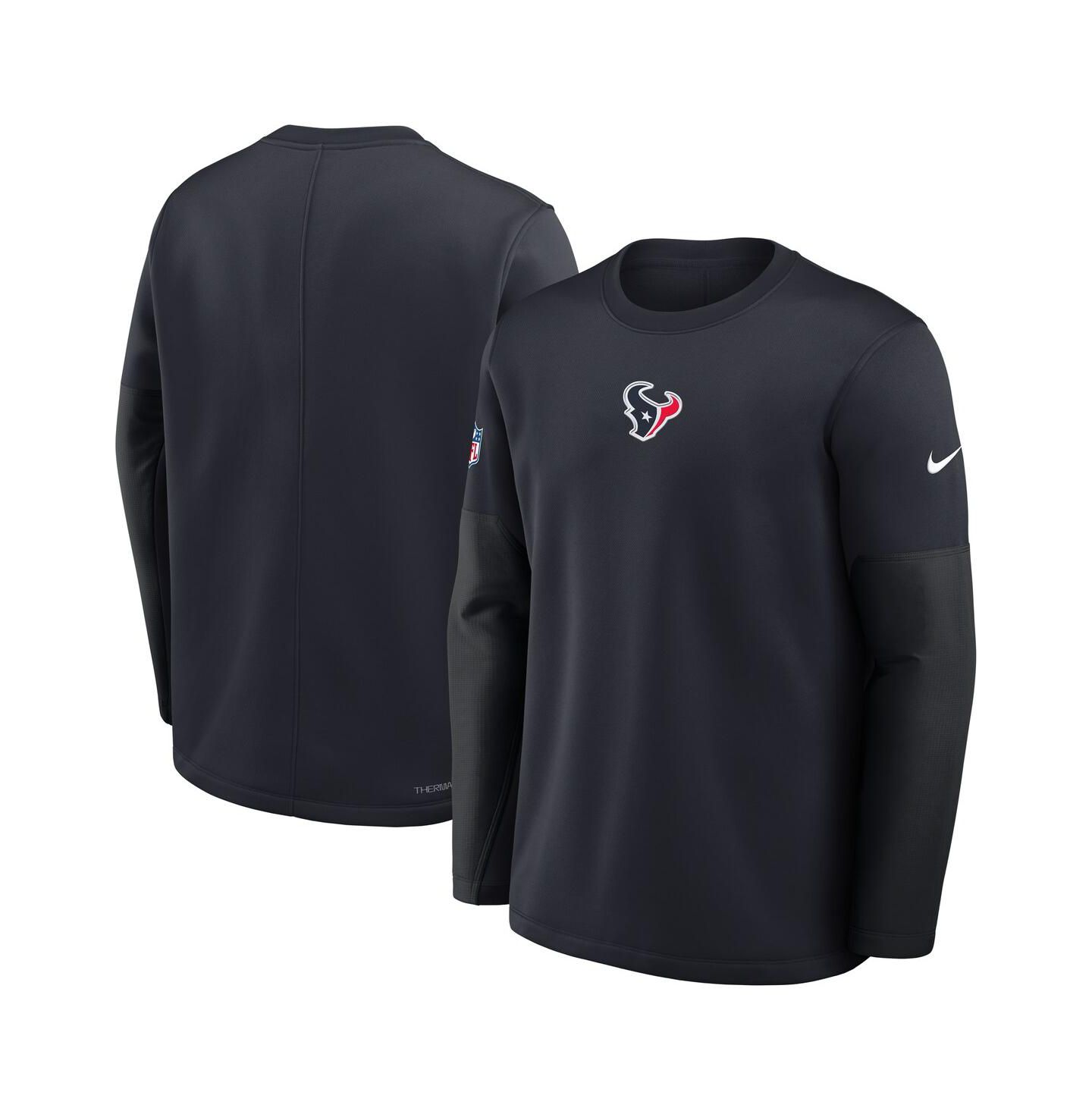Мужская футболка Nike Navy Houston Texans Sideline Coach Therma-FIT Long Sleeve — фото 4