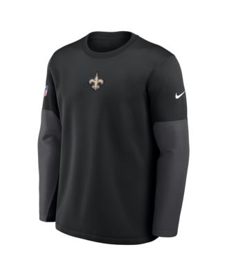 Men's Black New Orleans Saints Sideline Coach Therma-FIT Long Sleeve T-Shirt