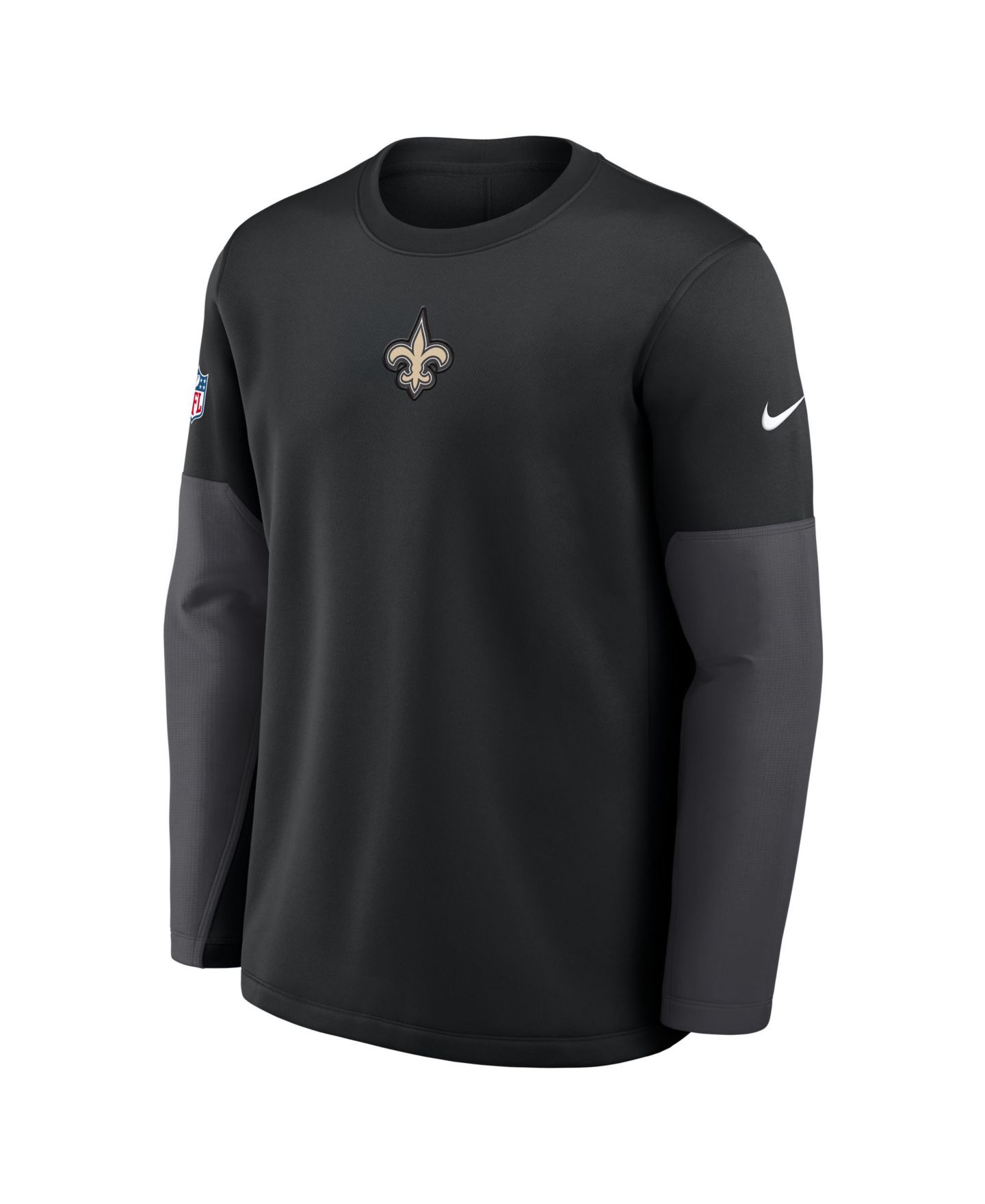 Мужская футболка Nike Black New Orleans Saints Sideline Coach Therma-FIT Long Sleeve — фото 5